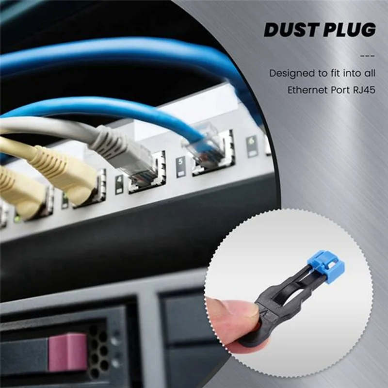 

300Pcs Blue RJ45 Port Ethernet LAN Hub Anti Dust Cover Plug Cap Blockout Protector With Proprietary Lock And Key-AA70