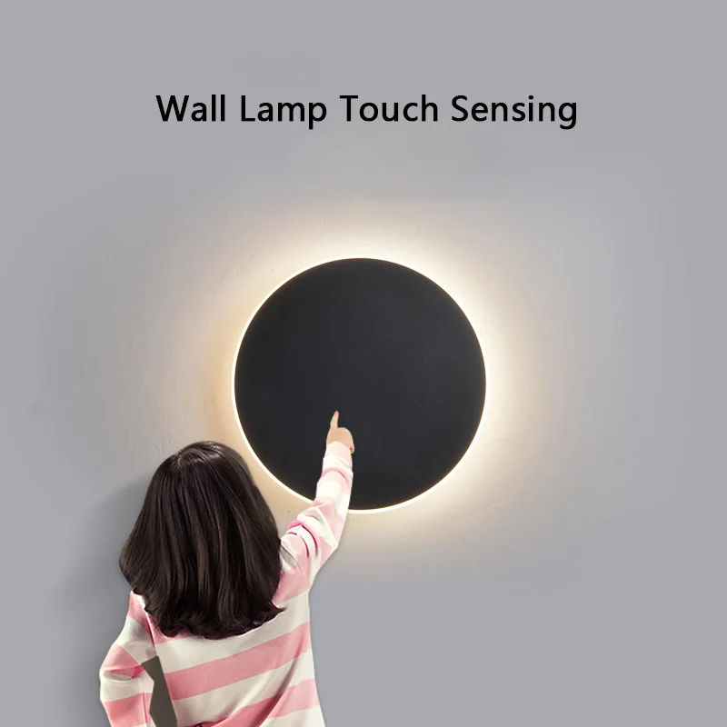 LED Wall Light With Touch Switch Bedroom Bedside Wall Lamp Indoor Stair Lighting Lamp Fixture Iron And Acrylic Materials 12W