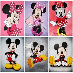 Disney Cartoon DIY 5D obraz diamentowy Mickey Mouse pełne wiertło haft obraz mozaika ze strasu ozdoby do dekoracji wnętrz