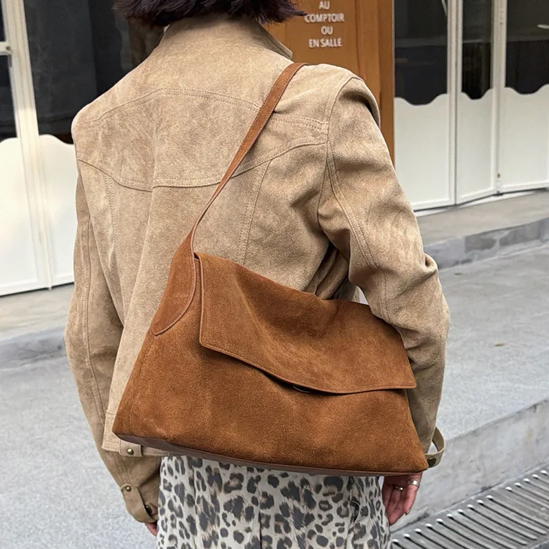 Women Luxury Brand Genuine Leather Shoulder Bags Top Quality Cowhide Leather Underarm Bags Fashion Solid Hobo Flap Chelsea Bags