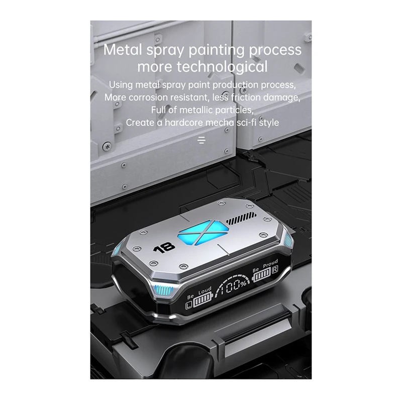 1 Satz Gaming-Kopfhörer Wireless Touch-Kopfhörer Smart Digital Display In-Ear-Kopfhörer