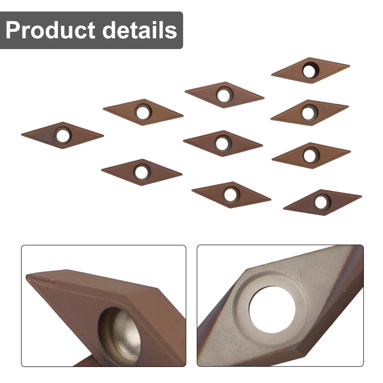 Accessories Insert Replacement Set Turning Tool VCMT160404 VCMT331 Carbide Inserts Golden Indexable Lathe Parts