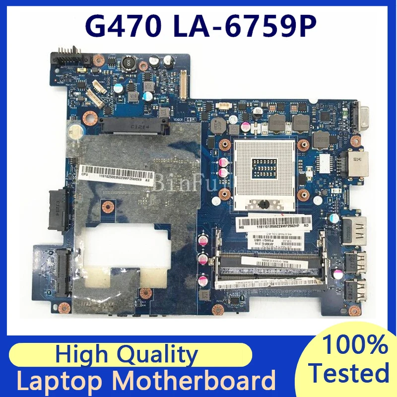 

Mainboard For Lenovo Ideapad G470 PIWG1 LA-6759P HM65 DDR3 Laptop Motherboard 100% Fully Tested Working Well