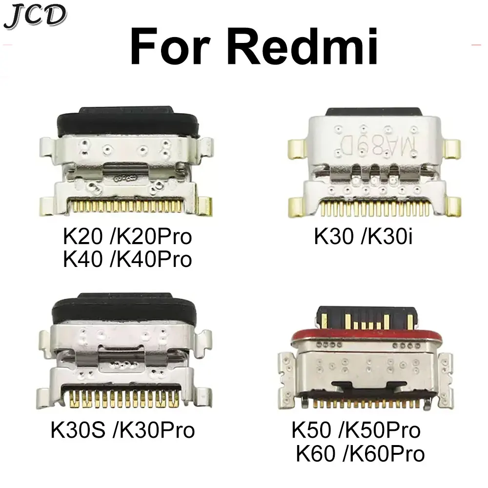 

JCD 5pcs Type-C USB Charger Dock Connector Socket Plug For Redmi K20 K30 K30i K30S K40 K40S K50 Pro Ultra Charging Port