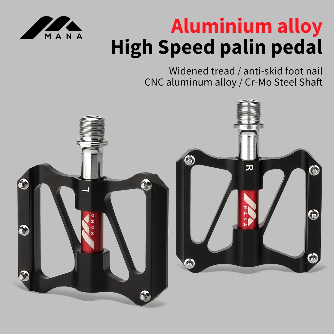 MANA CNC Aluminium Alloy High Speed Palin Pedal Ultralight Bicycle Bike Pedals Road Bmx Mtb Pedals Bike Parts Accessories 239g