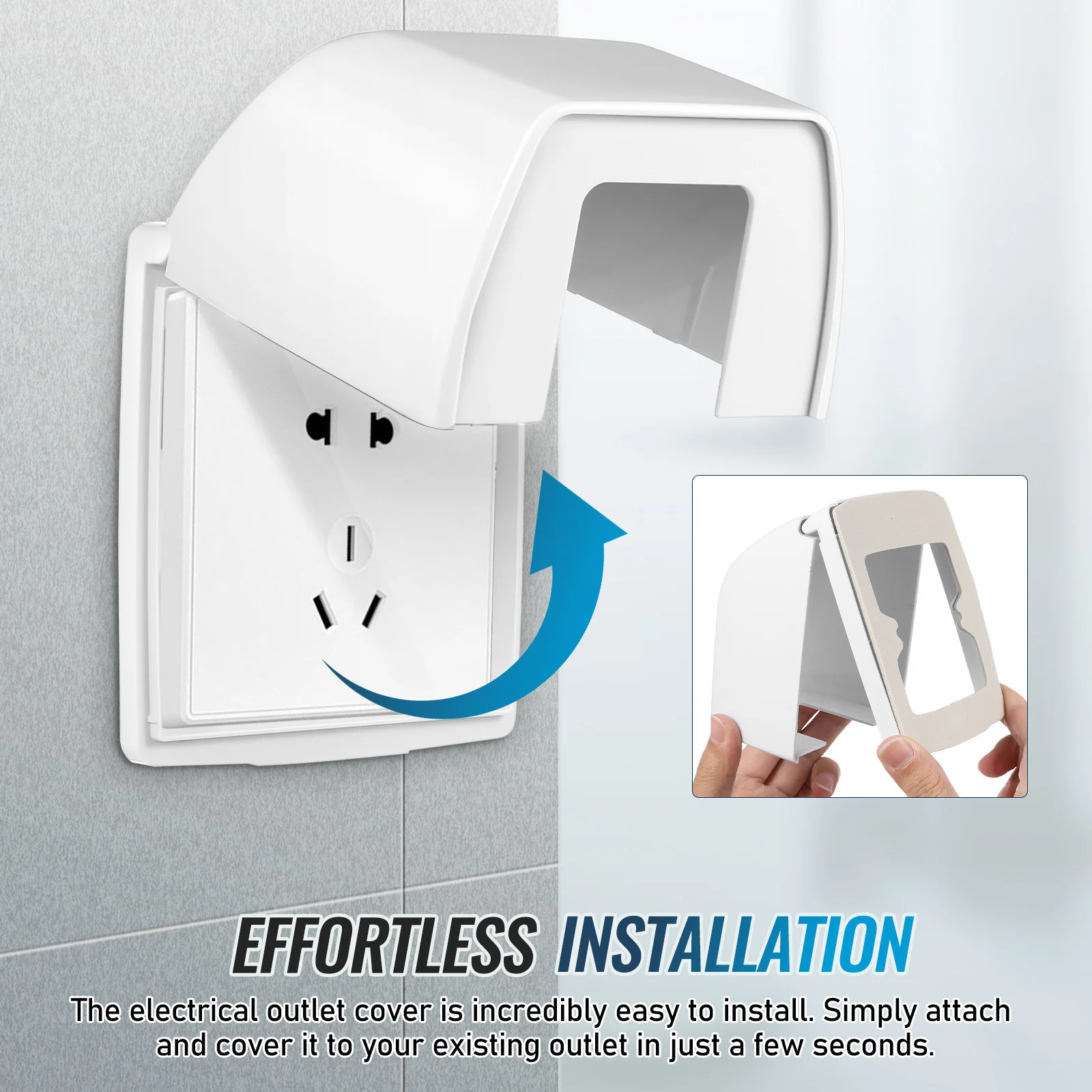 Presa impermeabile Protezione per presa resistente alle intemperie Copertura autoadesiva per presa a muro per bagno cucina all'aperto