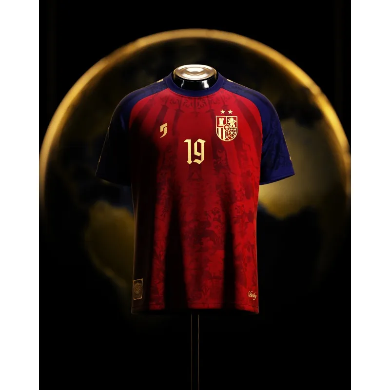 Warm Celebration of The Spanish Football Championship, Spanish Concept Jersey, Champion Number 19, 3D Printed Design