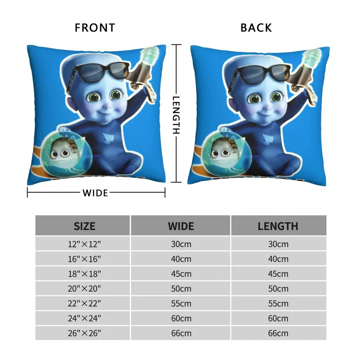 Megamind Square Pillowcase Polyester Linen Velvet Creative Zip Decor Throw Pillow Case Home Cushion Cover