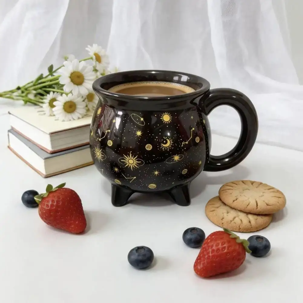 Funny Gift for Friends Halloween Coffee Mug with Ergonomic Handle 380ml Ceramic Pot-shaped Cup Novelty Hot for Home for Family