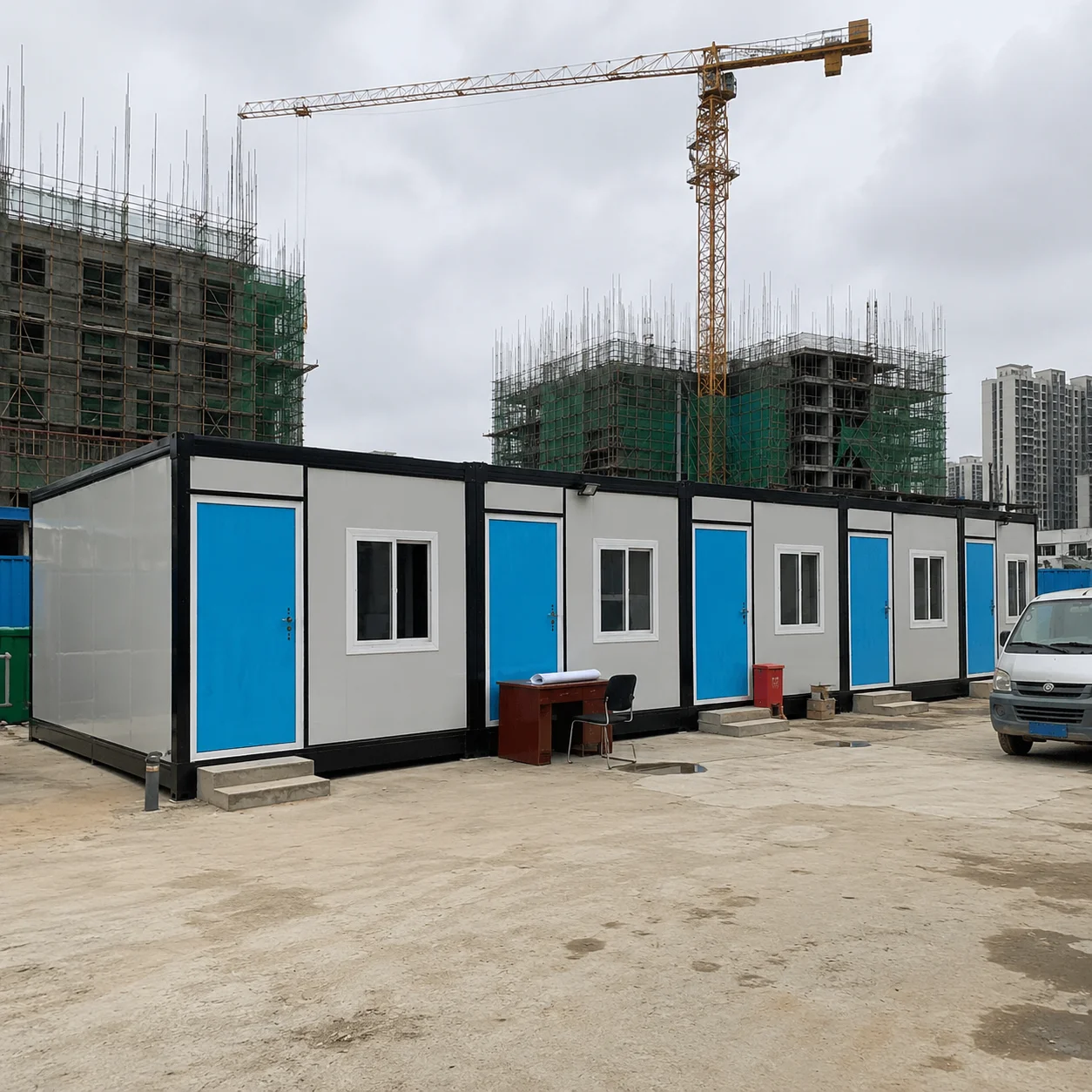 Container Houses Foldable 20Ft Modular House for Contractor Site Office Anti Rust Steel Frame Fast Assembly Durable Structure