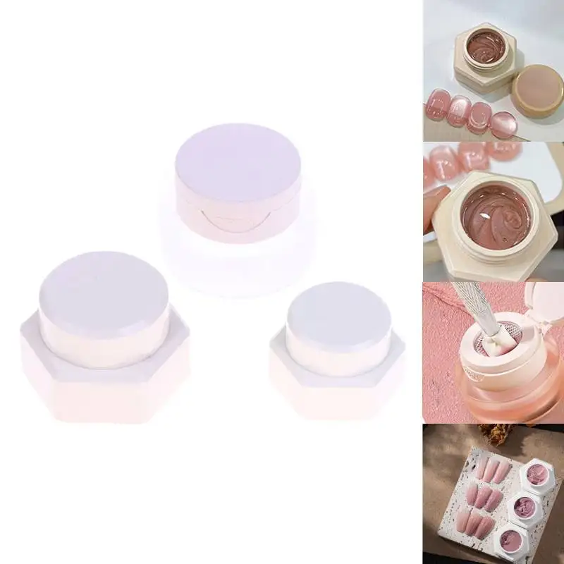 Pot de Gel Hexagonal pour tapotements d'ongles, 2/3/5g, couvercle rabattable, support de vernis à ongles, boîte d'emballage, organisateur de manucure, conteneur cosmétique
