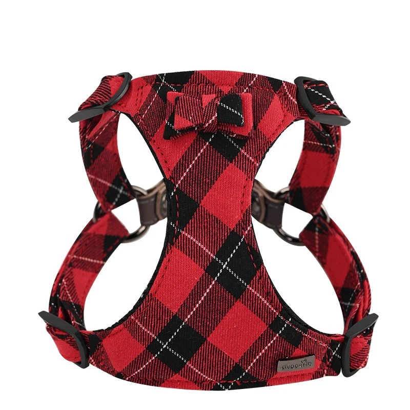 

Adjustable Dog Harness Vest with Bowtie Puppy Harness Pet Chest Strap No Pull Soft Mesh Walking for Small Medium Dogs Chihuahua