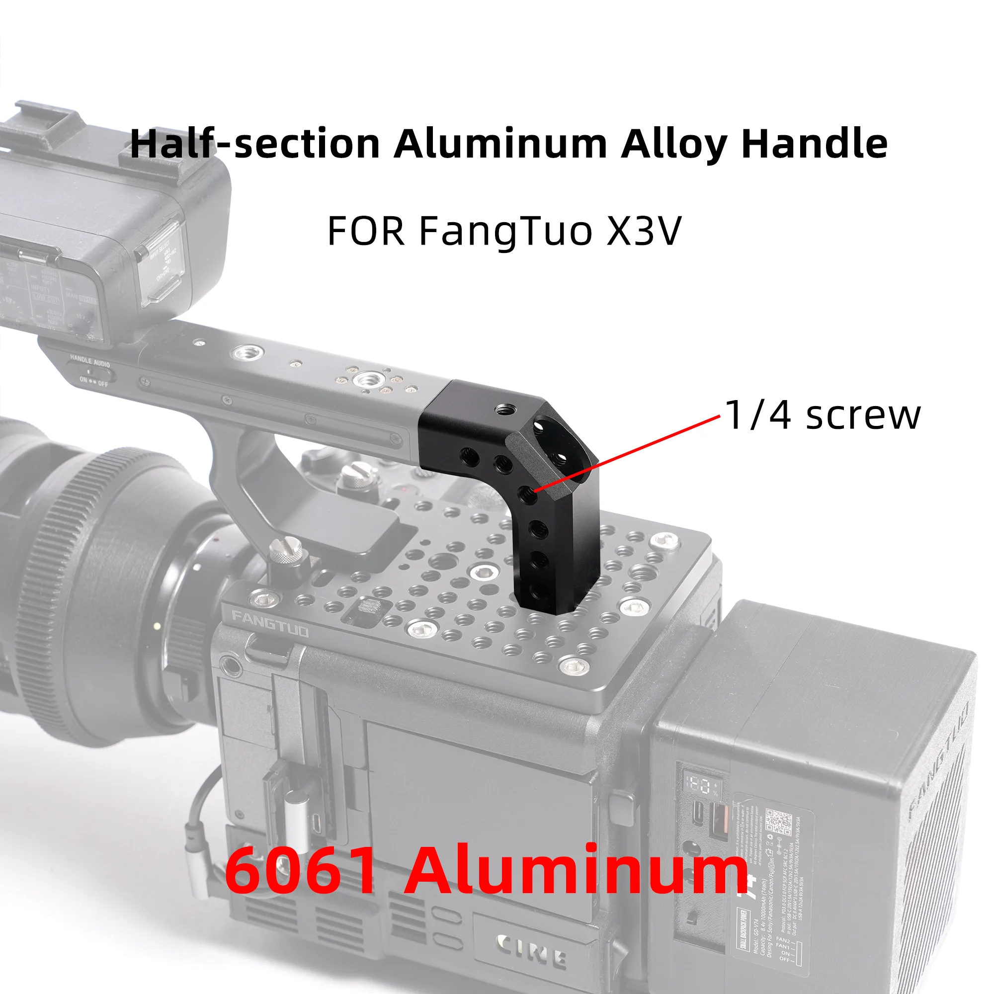 Fangtuo X3V Aluminum Alloy Rear Grip, Compatible For Sony FX3 FX30 & XLR Audio Handle