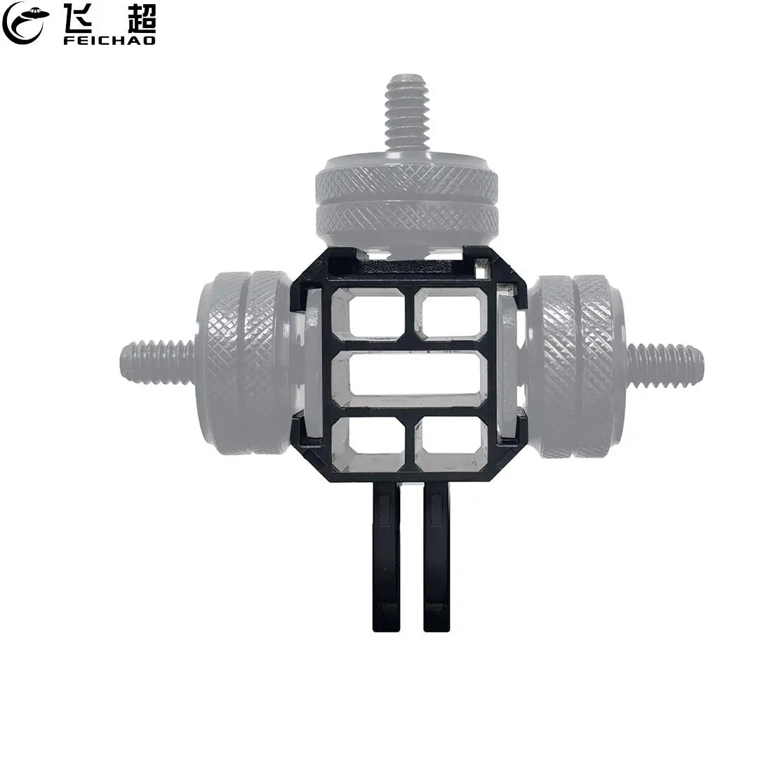FEICHAO Triple Cold Shoe Mount 1/4 Screw Hole Adapter Extend Microphone Light Monitor Brakcet for Gopro Action Camera Photo Vlog
