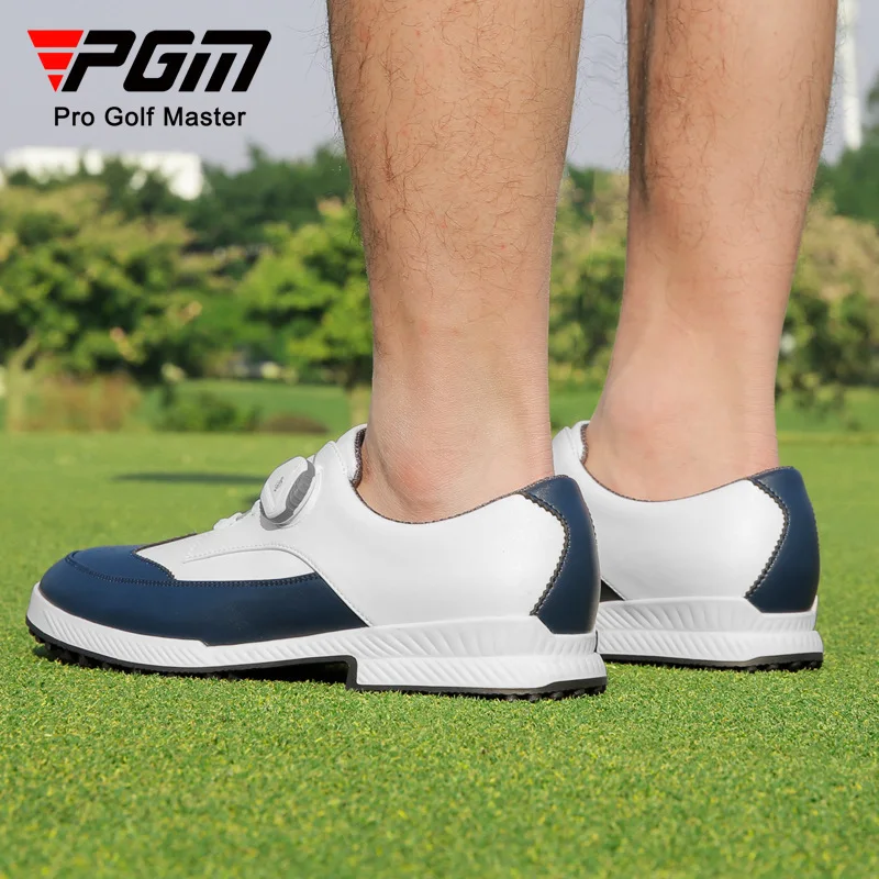 Sapatos de golfe masculinos pgm, tênis esportivos casuais, cadarços de microfibra, à prova d'água, antiderrapante xz257, atacado