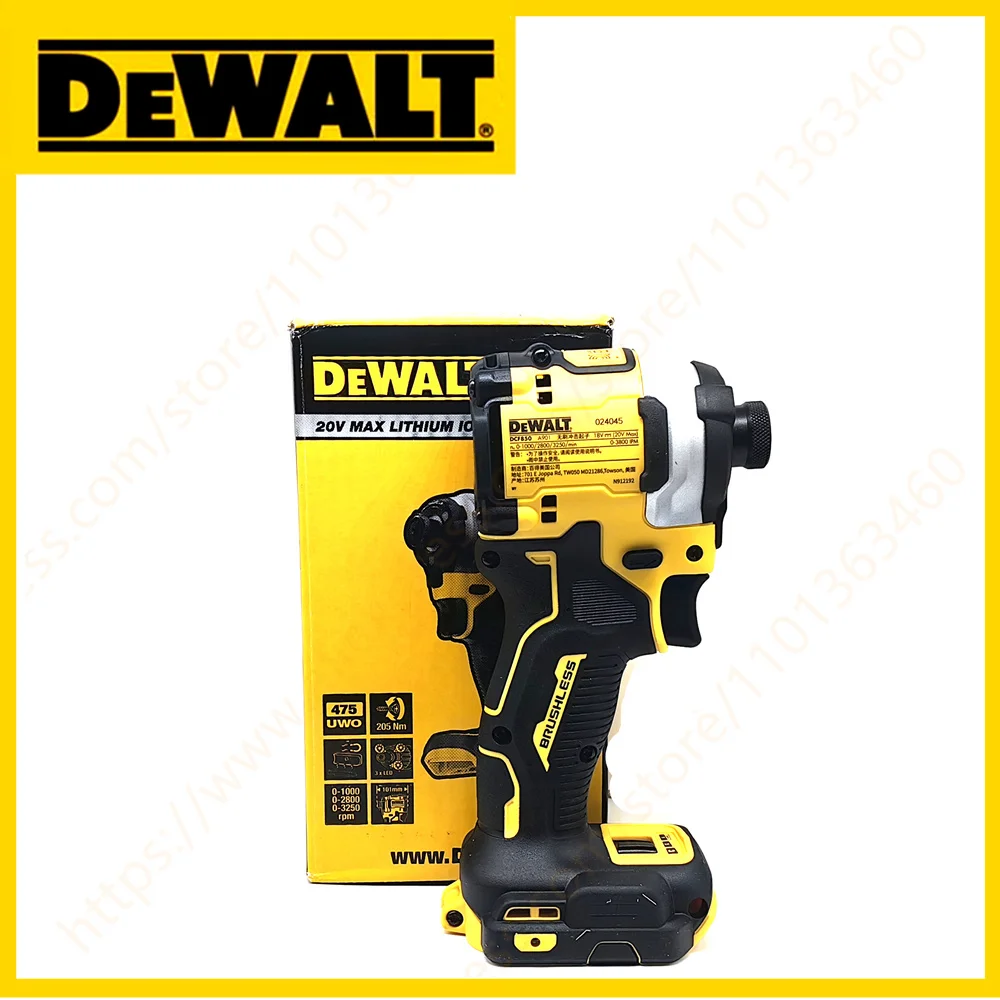 DEWALT 20V DCF850 Cordless Impact Driver Kit Motor 1/4-Inch Electric Screwdriver 205NM Wirless Rechargeable Brushless Power Tool