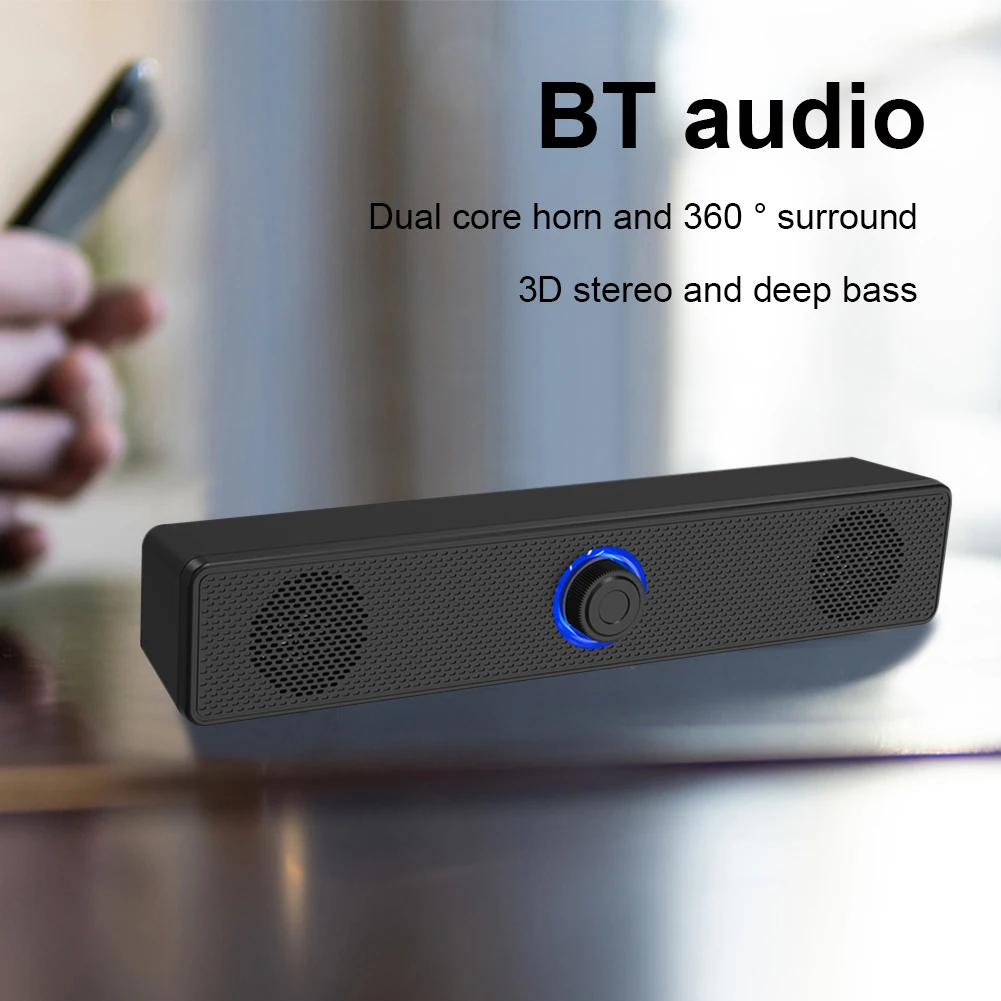 Bluetooth-compatible Speaker 3D Stereo Bass Wired Soundbar Home Theater Subwoofer Surround Audio System USB 3.5 Jack for Laptop