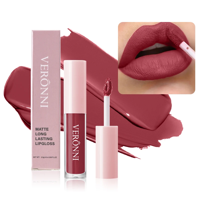 12Colors Lipgloss Matte Lipstick Soft Moisturizing Red Nude Pink Melting Lip Cream Waterproof Makeup Not Fade Lip Gloss Liptint