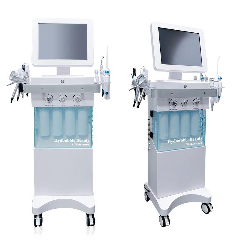 High Popular 14 in 1 Skin Comprehensive Manager Oxygen Face Care Machine Water Deep Face Deep Cleaning White case Beauty Device