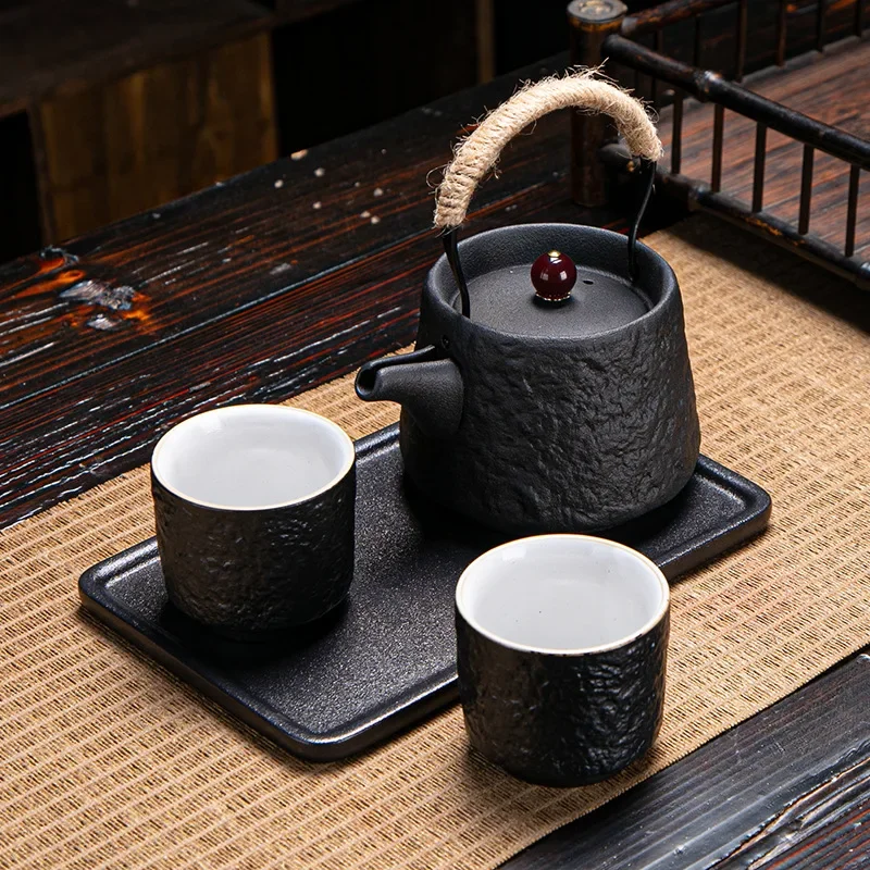 Dry bubble tray ceramic simple whole piece Chinese and Japanese tea table water storage tea tray retro home 4