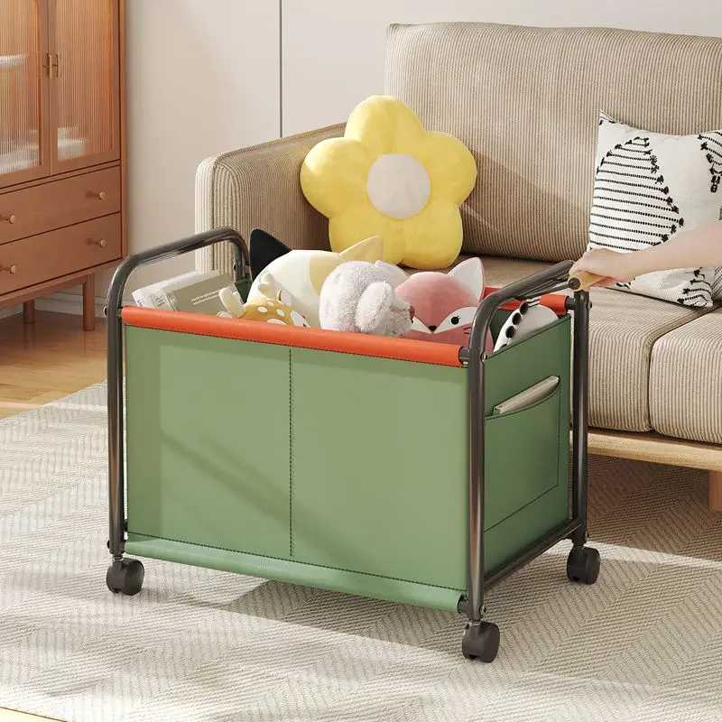 Home Plastic Storage Organizing Boxes Modern Simple Stable Portable Cart Storage Rack Bedroom Toy Organizer Box Wheel Removable