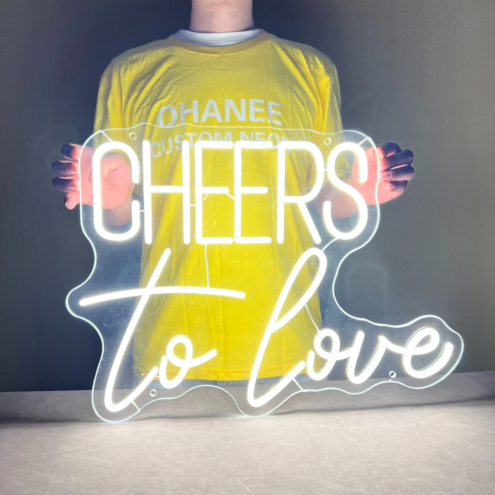 OHANEE Custom Bedroom Bar Wedding Party Home Wall Decoration Custom Led CHEERS to love Neon Sign Light