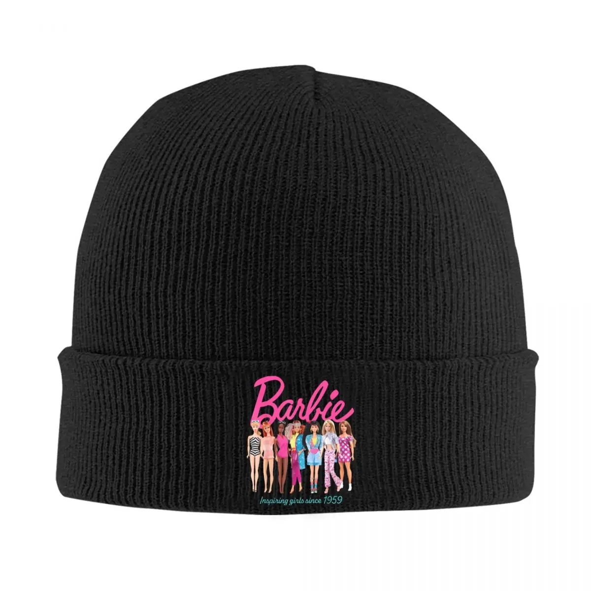 Barbie Beanie Hats Inspiring Girls Since 1959 Doll Lineup Bonnet Hats Female Male Cute Knitted Hat Spring Graphic Head Wrap Caps