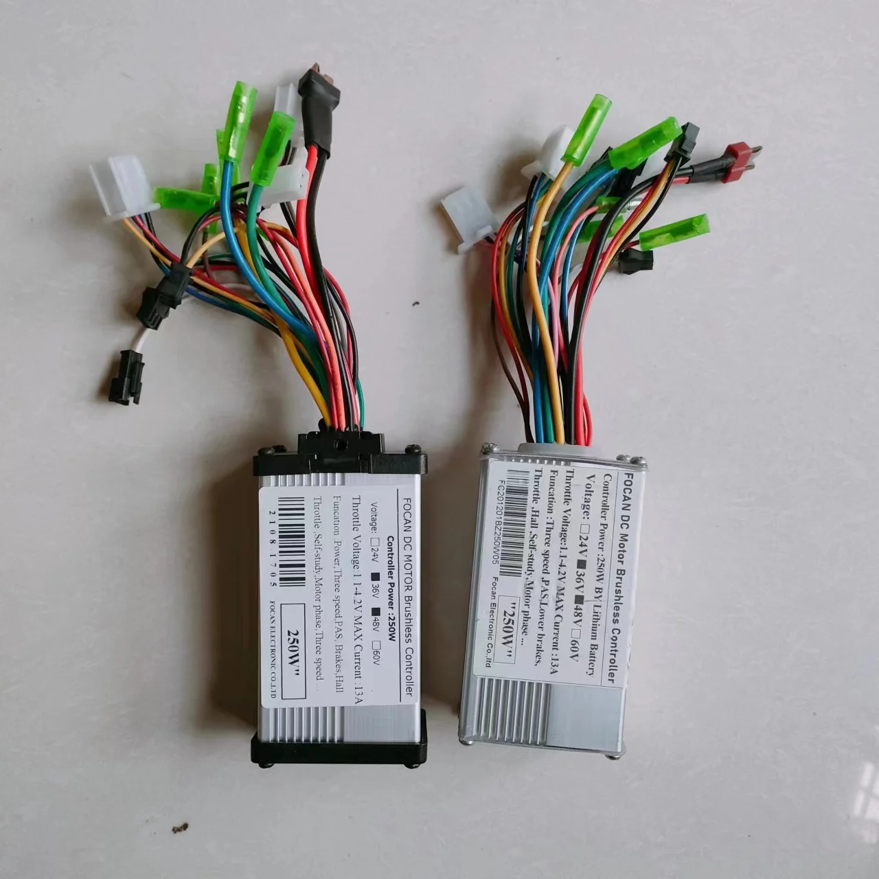 FOCAN Brushless Speed Controller for 36V 48V 250W Scooter E-bike Electric Motor with T power plug