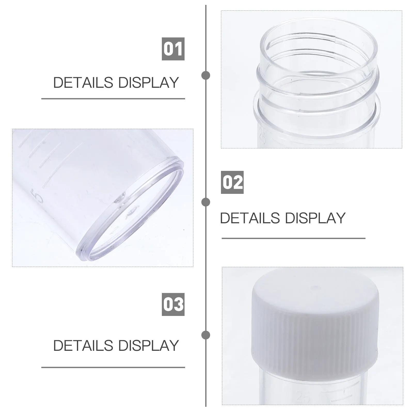 

50pcs Sputum Sample Bottles 25Ml Plastic Specimen Storage Bottle For Laboratory Use Clear Lightweight Sputum Collection