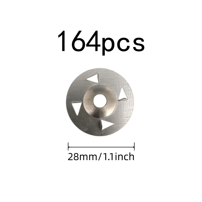 164 pcs 28mm Claw-Type Washers for Gypsum Board Fixing, Pre-Drilled Center Hole, Flat Stable Base, Multipurpose