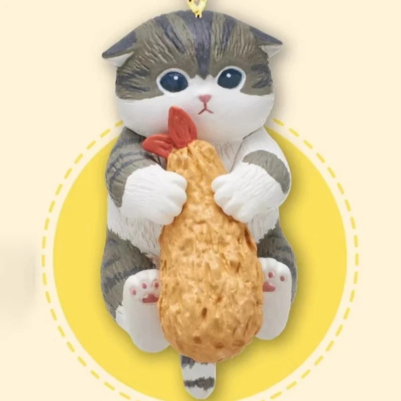 Mofusand Cats Cosplay Tempura Fried Shrimp Chips Food Series Kitten Blind Box Doll Cute Figurines Ornaments Toy Kids Gifts