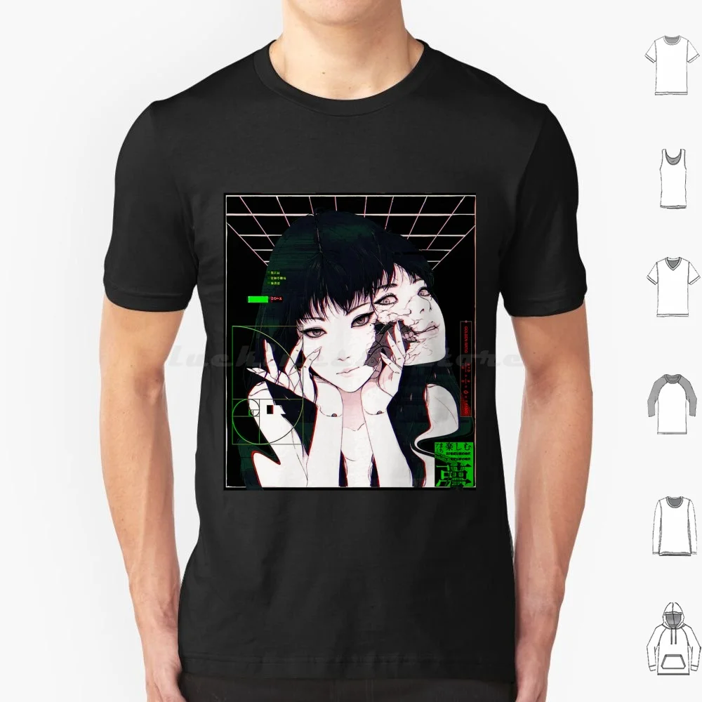 Vaporwave Cyborg Girl T Shirt 6xl Cotton Cool Tee Steam Wave Japanese Hipster Future Fashion Urban Style Vaporwave Cyber