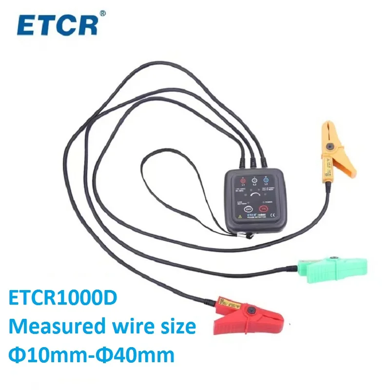 

ETCR1000D ETCR1000C Portable 3 Phase Rotation Indicator AC 70-1000V 45-65Hz ISO CE OEM Service Available Digital Phase Detector