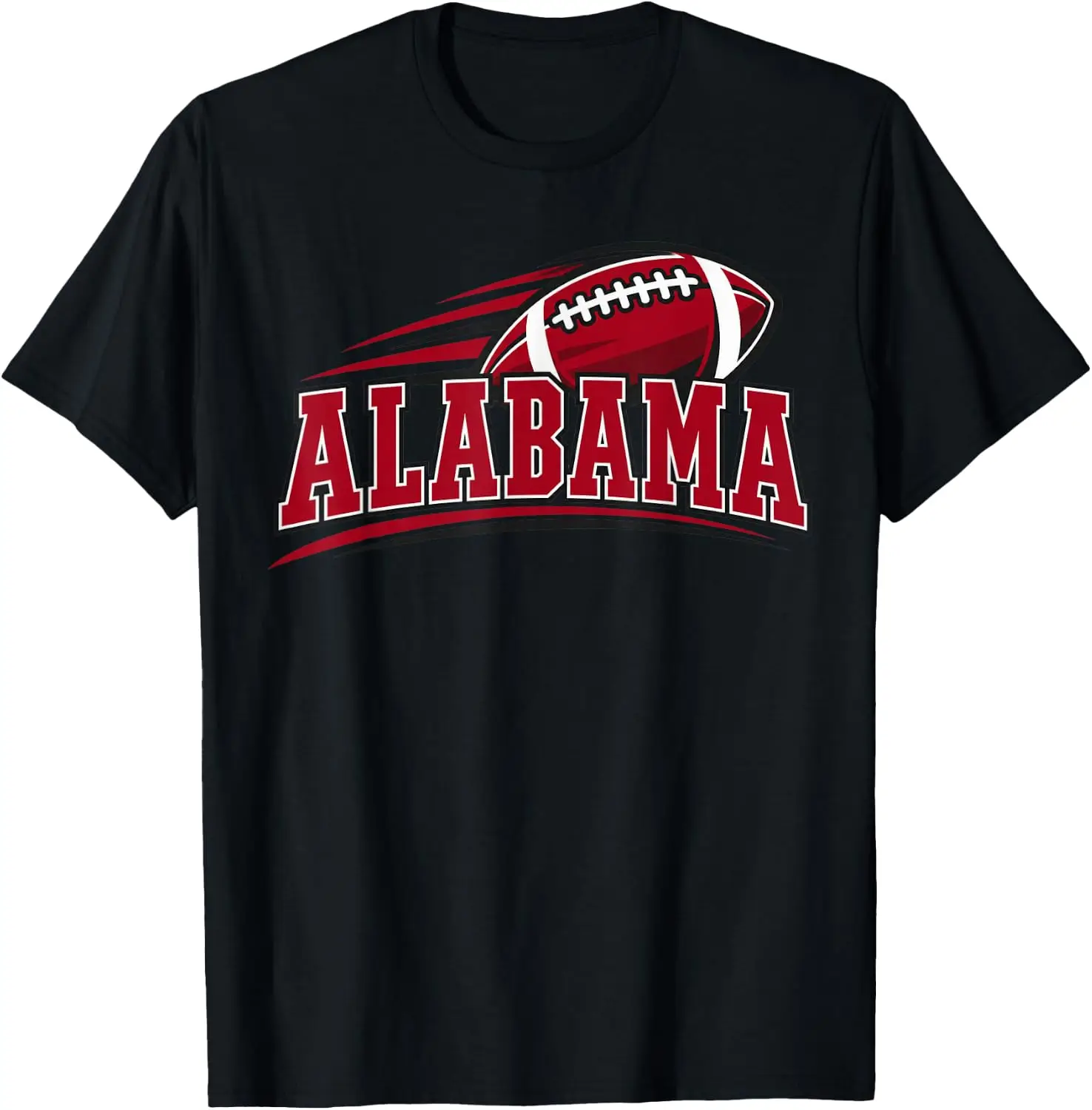 Alabama AL Vintage Sports Red Design T-Shirt Breathable, Quick-Drying, Fun Pure Cotton Short-Sleeve Shirt