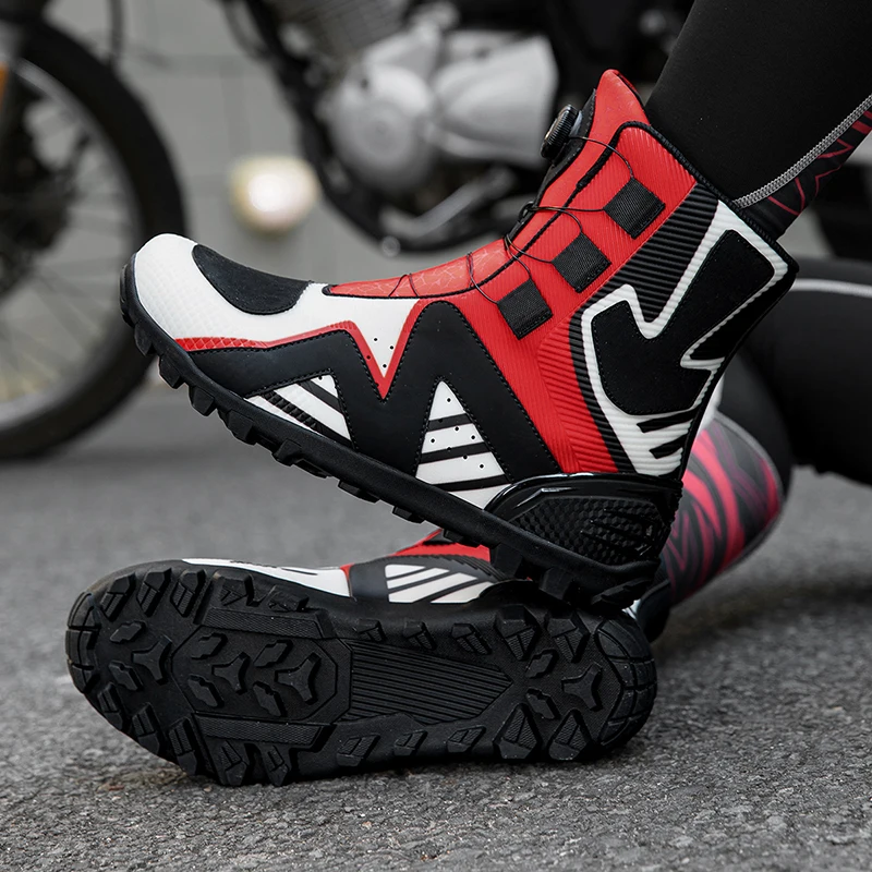 أحذية ركوب الدراجات الواقية للدراجات النارية للرجال للفصول الأربعة، أحذية ركوب الخيل العصرية المقاومة للاهتراء ومضادة للانزلاق وقابلة للتنفس على الطرق الوعرة #3