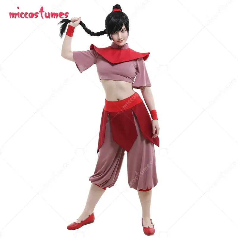 COSPLAY.FM Women's Anime Cosplay Costume Female Kungfu Wear Suit with Wrist Support and Headwear