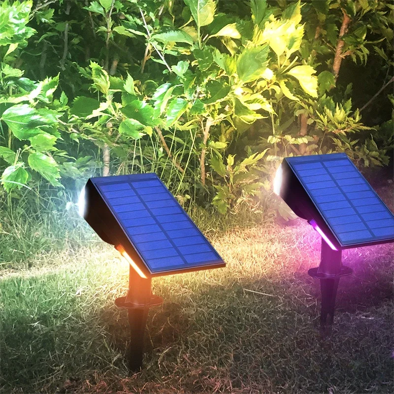 Outdoor Solar Lawn Light 32 LED High Brightness Illumination Spotlight RGB Garden Courtyard Lighting Tree Ground Plug-In Light