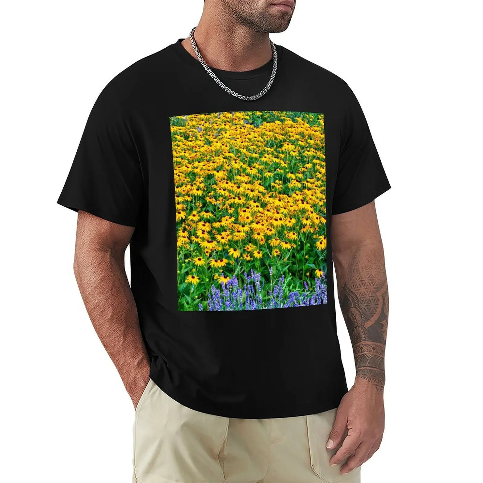 Black-eyed Susans And Lavender T-Shirt Casual Trendy Streetwear Tee Shirt