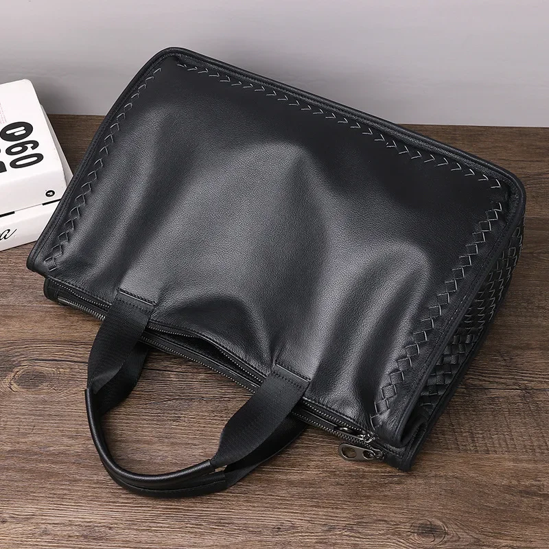 Business Shoulder Bag Men's Handbag Laptop Bag Sheepskin Briefcase Crossbody Bags Leather Bag for Men Сумка Мужская На Плечо