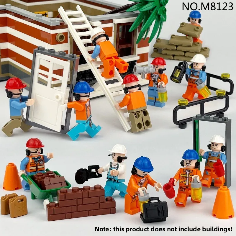 Das Ingenieurteam montiert Spielzeug, Stadtpuppen, Geburtstagsgeschenke für Bauarbeiter, Zeichentrickfiguren und Lernspielzeug. – Detail 4