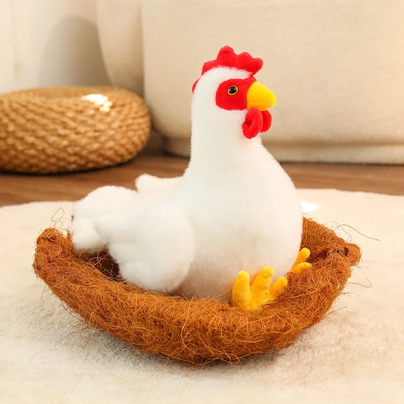 Nuevos Peluches de Gallina Blanca, Animales de Granja de Peluche, Juguetes Suaves de Gallina y Gallo, Muñeco de Peluche de Gallo, Pequeño Regalo para Amigos