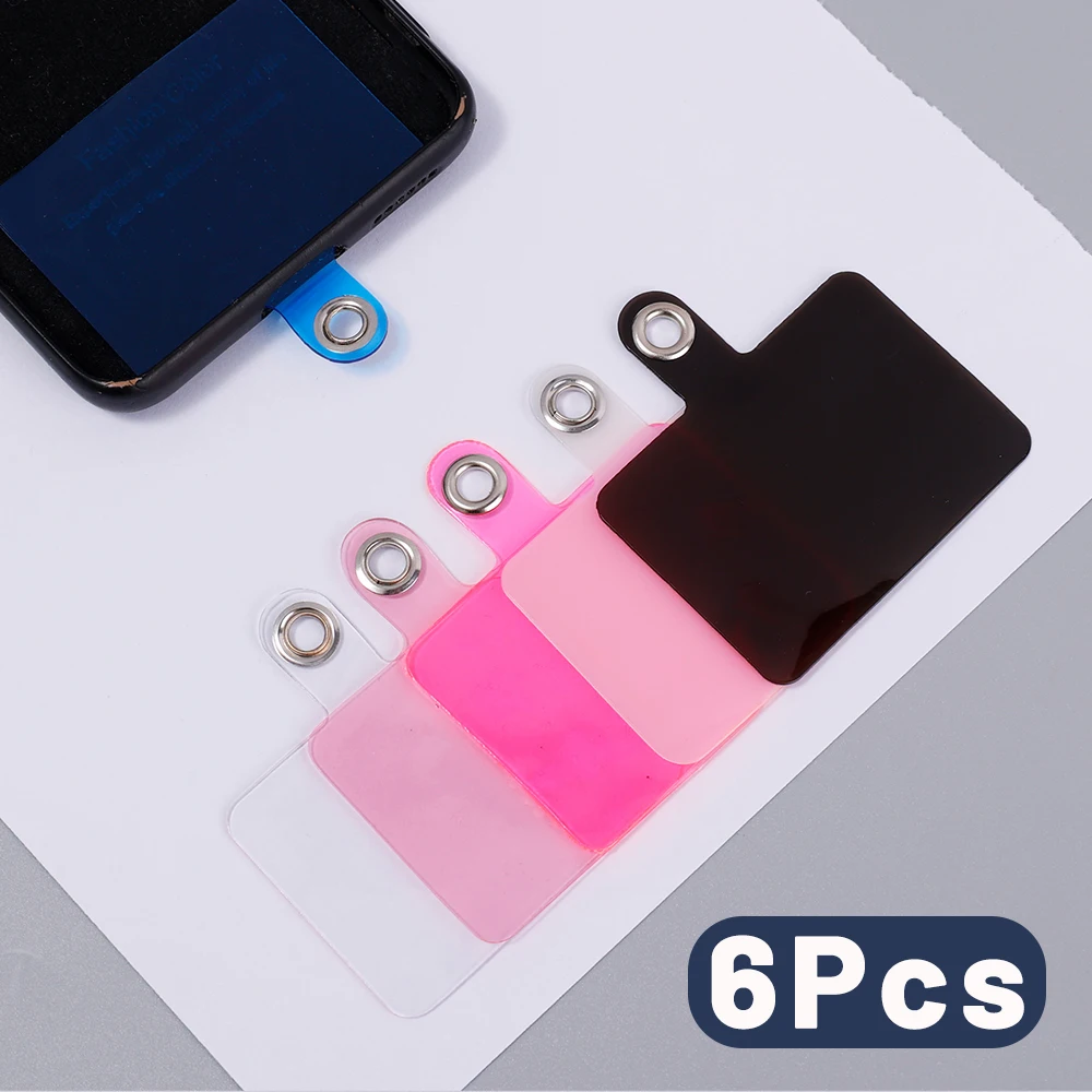 Colorful PVC Phone Tether Tabs Phone Lasso Replacement Phone Tether Patches Adhesive-Free Phone Case Anchor For Lanyard Hanging