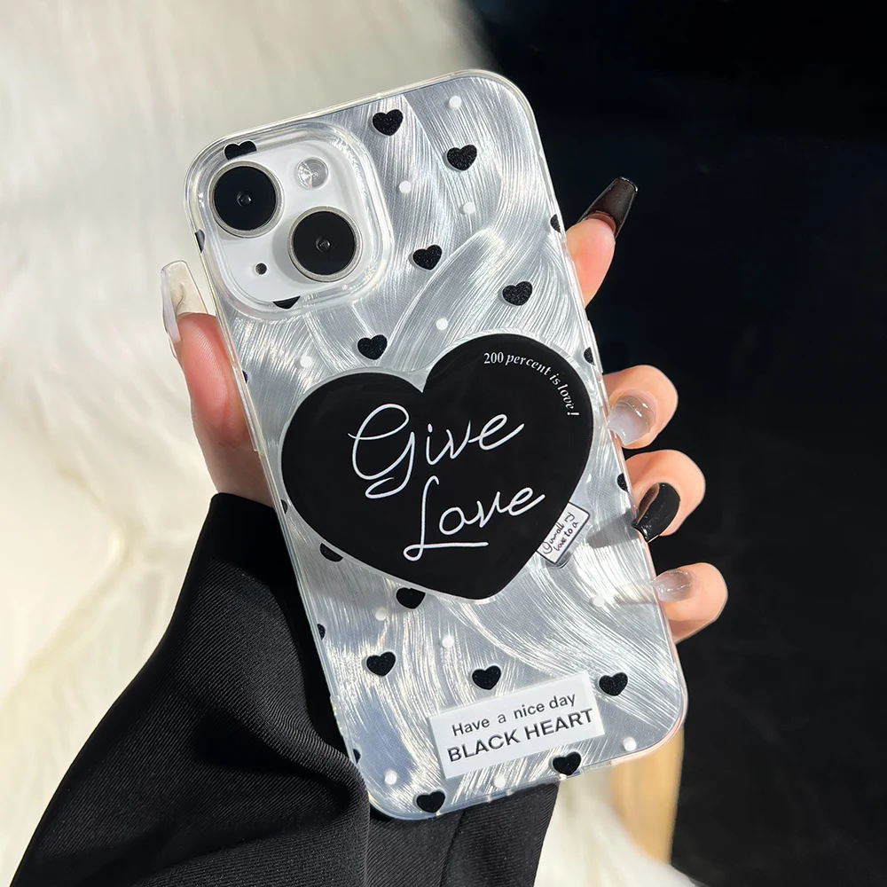 Luxury Love Heart Phone Case For iPhone 16 Pro Max Funda iPhone 11 13 15 12 14 Plus 16promax 15promax 14promax Soft IMD Covers image 6