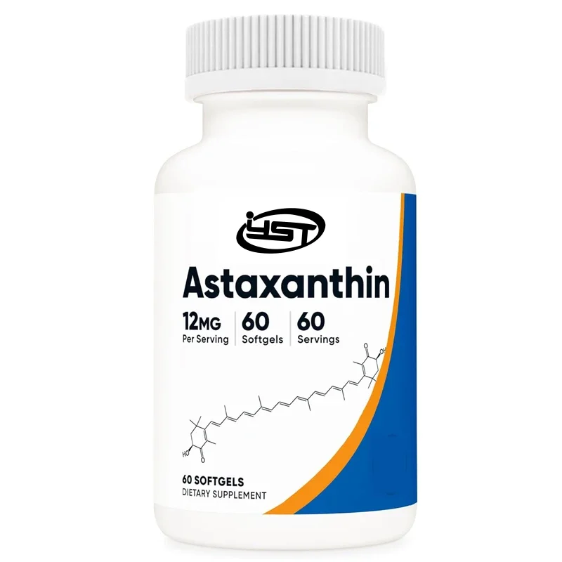 High quality astaxanthin 12 milligrams, 60 soft capsules per bottle