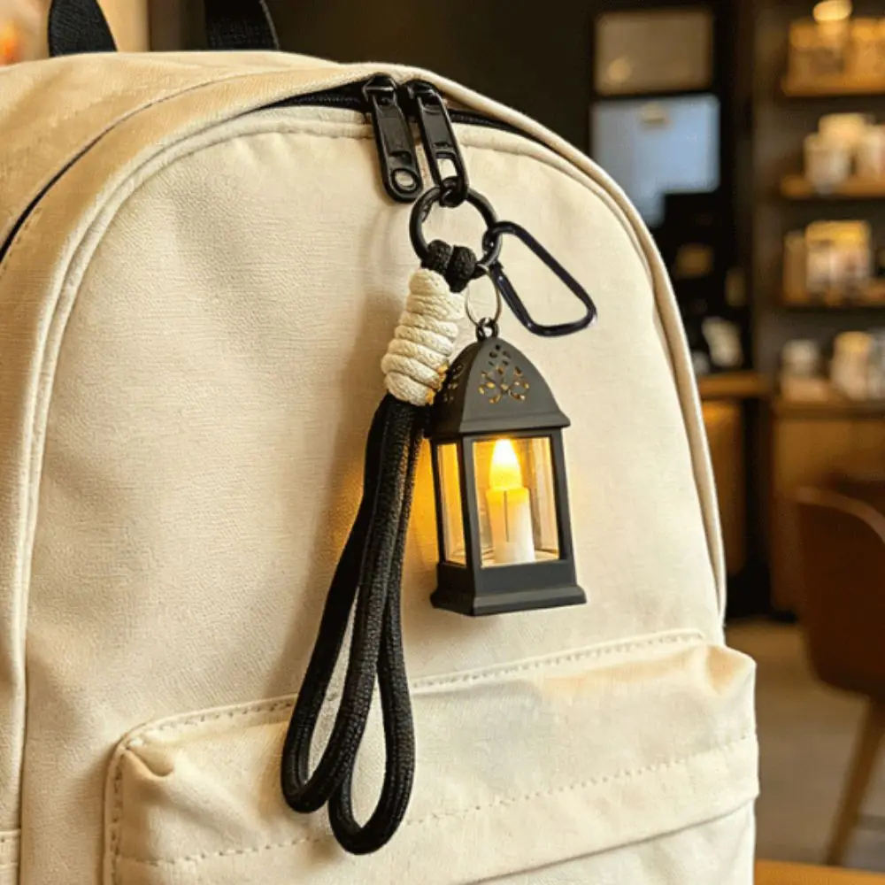 Retro Style Mini Oil Lamp Portable Miniature LED Atmosphere Lamp Simulation Craft Decorative Bag Pendant Desktop Decor