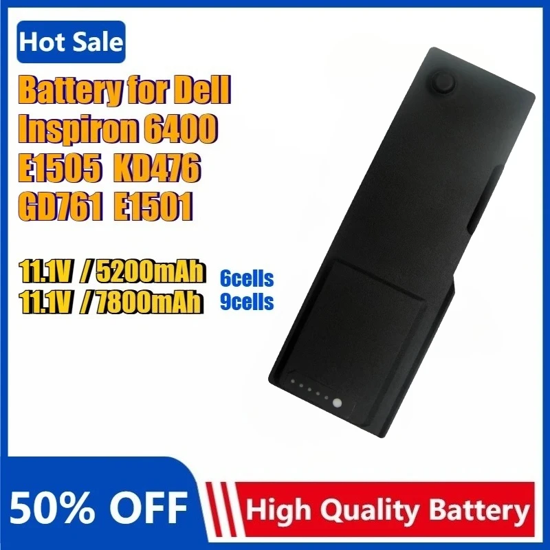 

6/9Cells KD476 GD761 Laptop Battery for Dell Inspiron 6400 1501 E1505 E1501 for Latitude 131L for Vostro 1000 HK421 Bateria11.1v