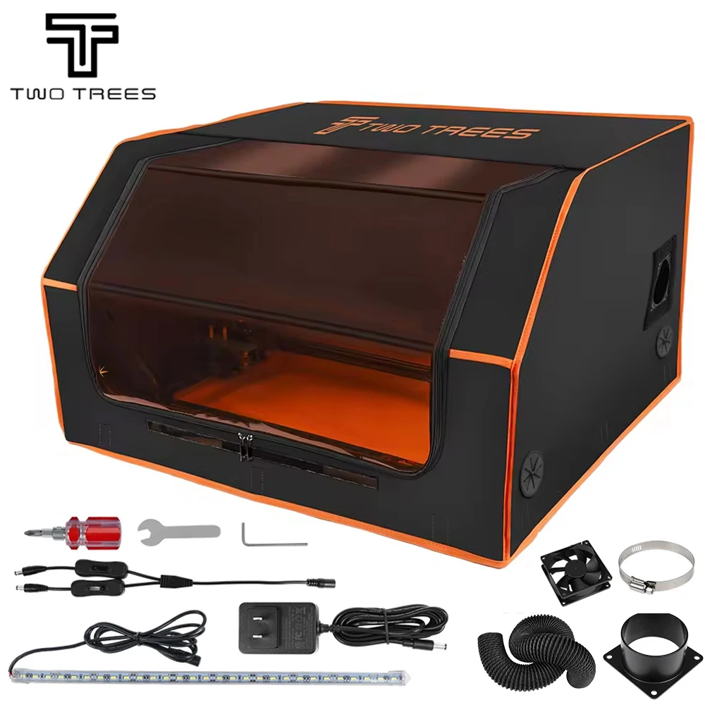 

TWOTREES Laser Engraver Enclosure Fireproof and Dustproof Protective Cover 780x720x460mm with Exhaust Fan and Pipe Fits