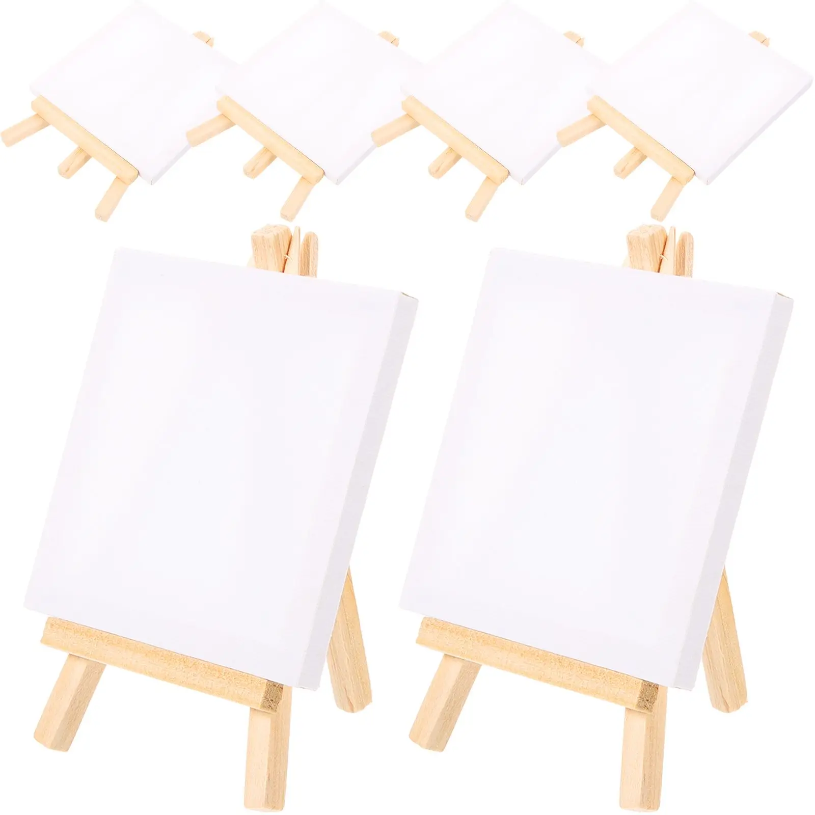 

1 set Mini Canvas Easel Set Stretched Canvases Multi Function Diy Triangle Stand Painting Tools Panels Stable Art Supplies