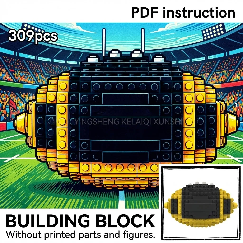 

Реплика мяча для американского футбола MOC, черно-желтая, в цветах команды, модель для демонстрации
