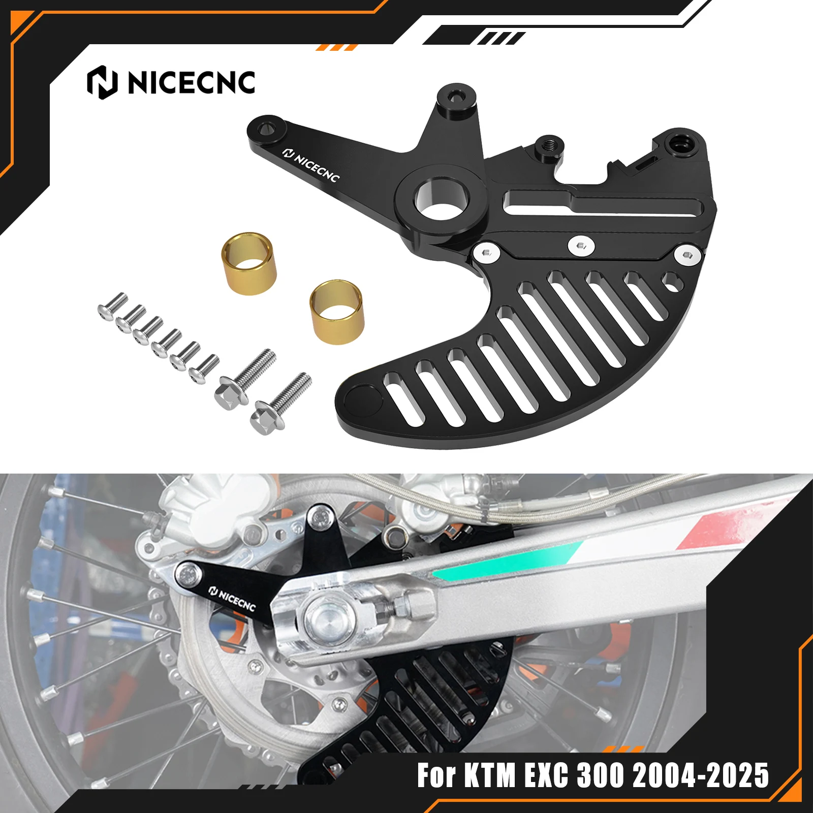 

For KTM 2004-2025 2024 EXC 300 EXC 250 EXCF 350 SX 125 SXF 250 SXF 450 XCW 300 Rear Dual Calipers Bracket Stunt Brake Disc Guard